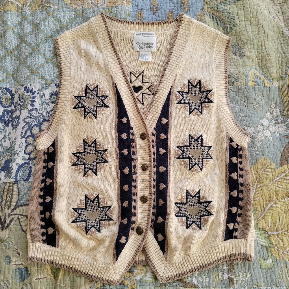 Christopher & Banks | Vintage Embroidered Knit Vest
